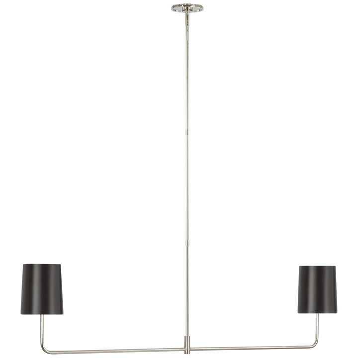 Visual Comfort Signature Go Lightly Linear Chandelier in Bronze / Polished Nickel
