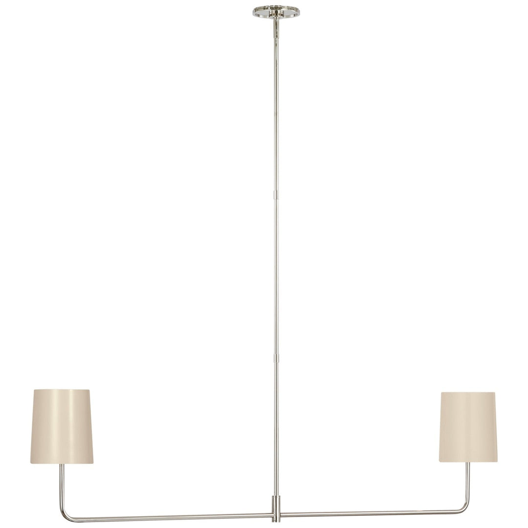 Visual Comfort Signature Go Lightly Linear Chandelier in China White / Polished Nickel