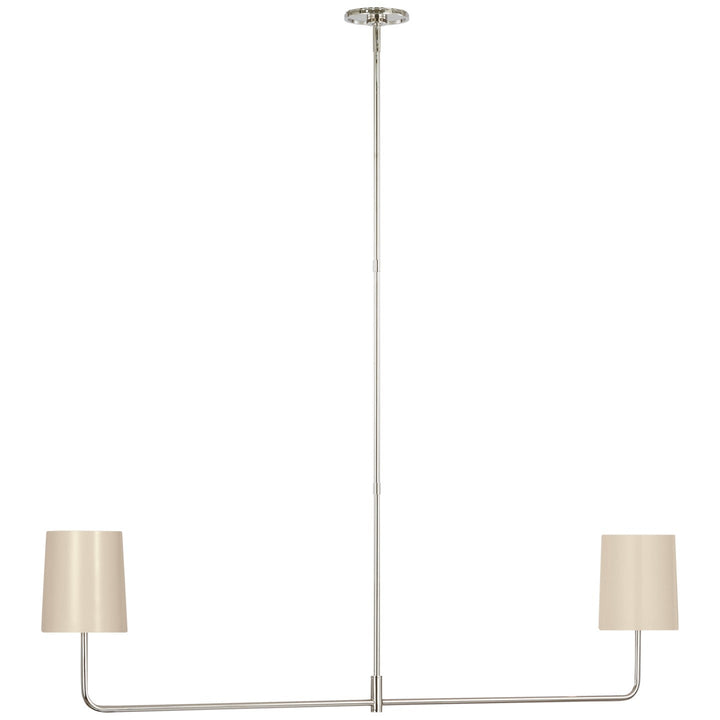 Visual Comfort Signature Go Lightly Linear Chandelier in China White / Polished Nickel