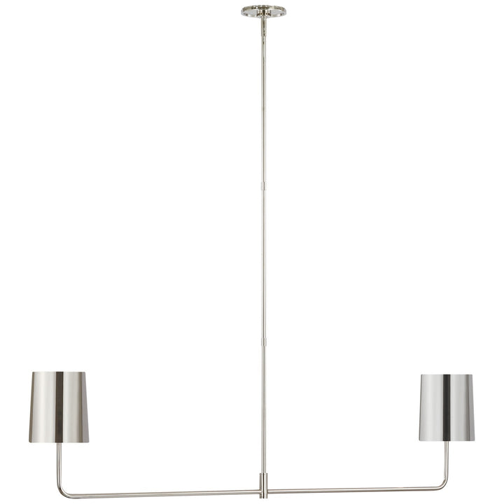 Visual Comfort Signature Go Lightly Linear Chandelier in Polished Nickel / Polished Nickel