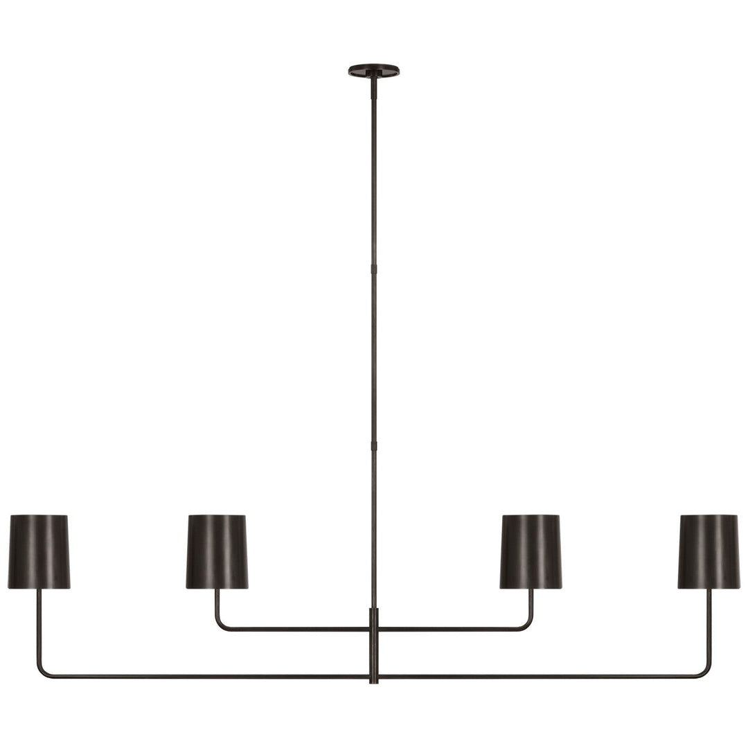 Visual Comfort Signature Go Lightly Linear Chandelier in Bronze / Bronze