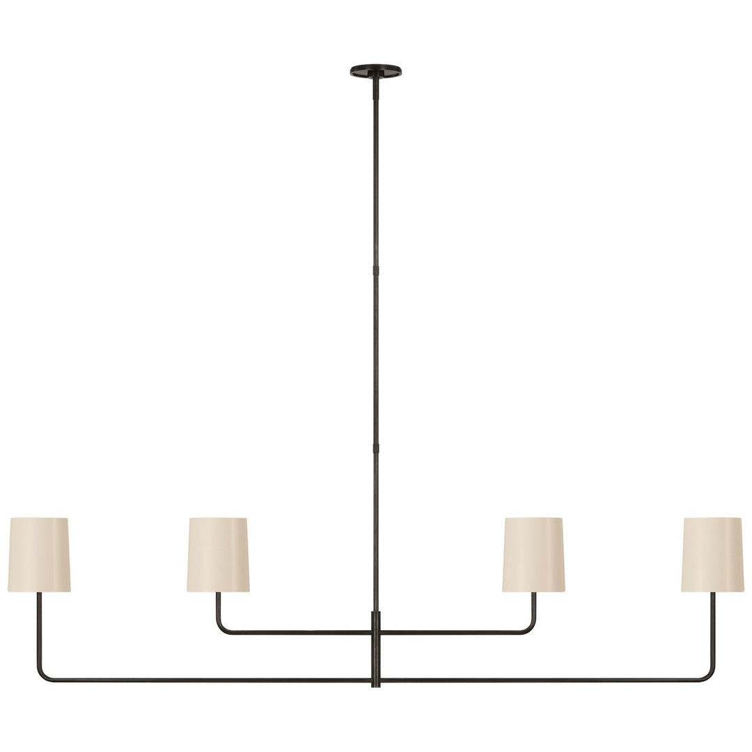 Visual Comfort Signature Go Lightly Linear Chandelier in China White / Bronze