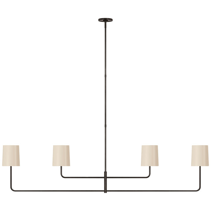 Visual Comfort Signature Go Lightly Linear Chandelier in China White / Bronze