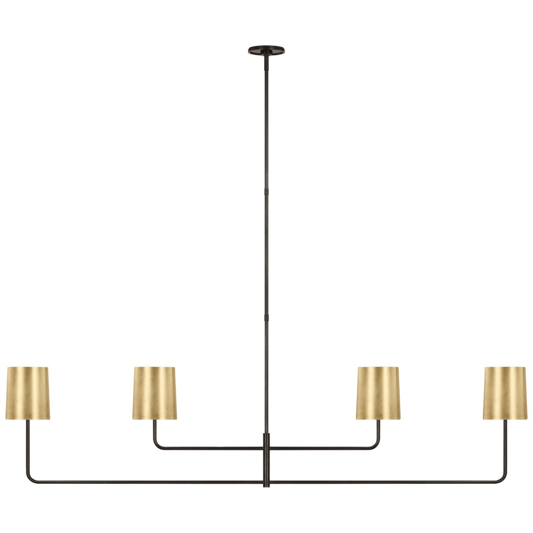Visual Comfort Signature Go Lightly Linear Chandelier in Soft Brass / Bronze