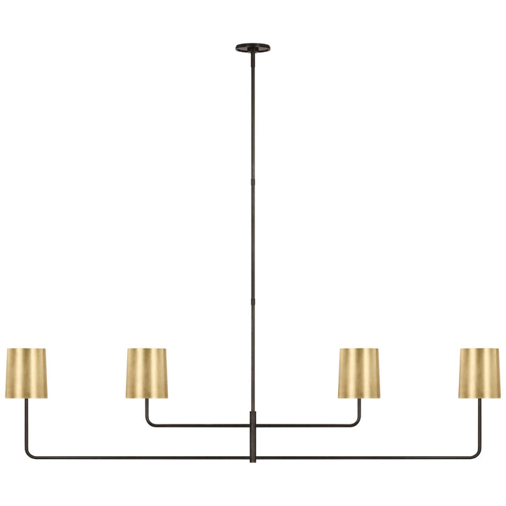 Visual Comfort Signature Go Lightly Linear Chandelier in Soft Brass / Bronze
