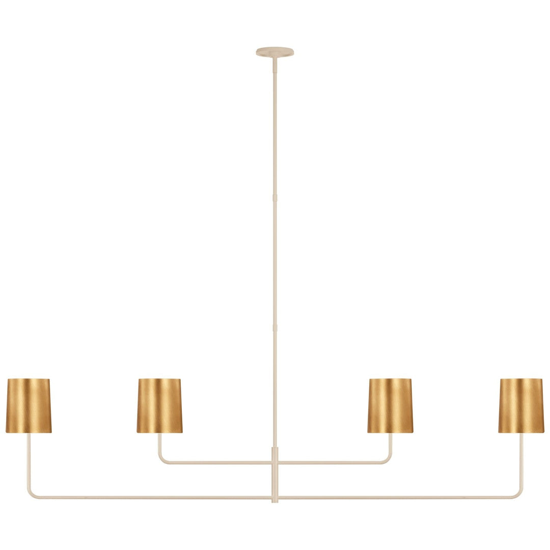 Visual Comfort Signature Go Lightly Linear Chandelier in Gild / China White (view 2)