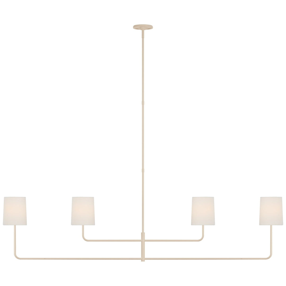 Visual Comfort Signature Go Lightly Linear Chandelier in Linen / China White (view 2)