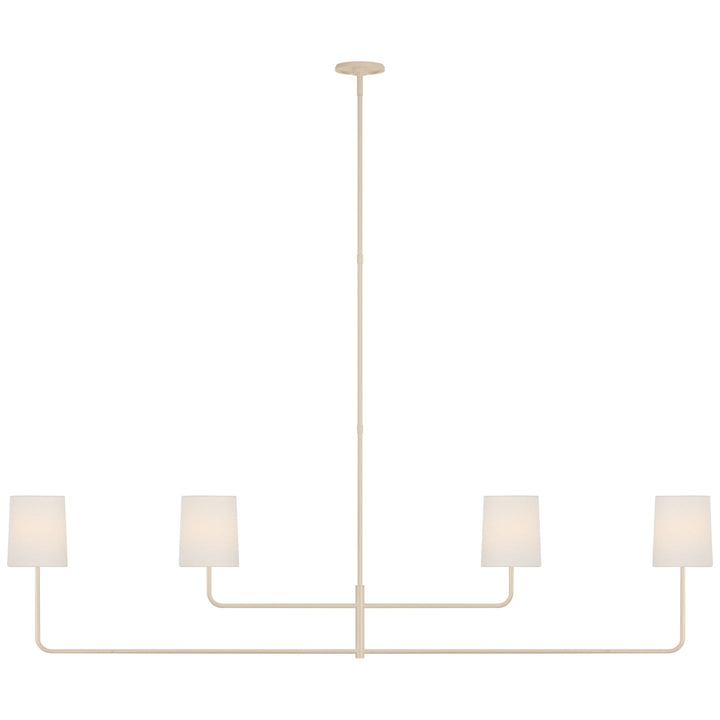 Visual Comfort Signature Go Lightly Linear Chandelier in Linen / China White (view 2)