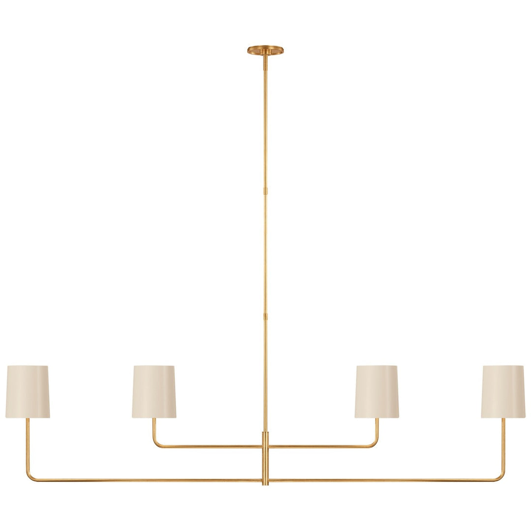Visual Comfort Signature Go Lightly Linear Chandelier in China White / Gild