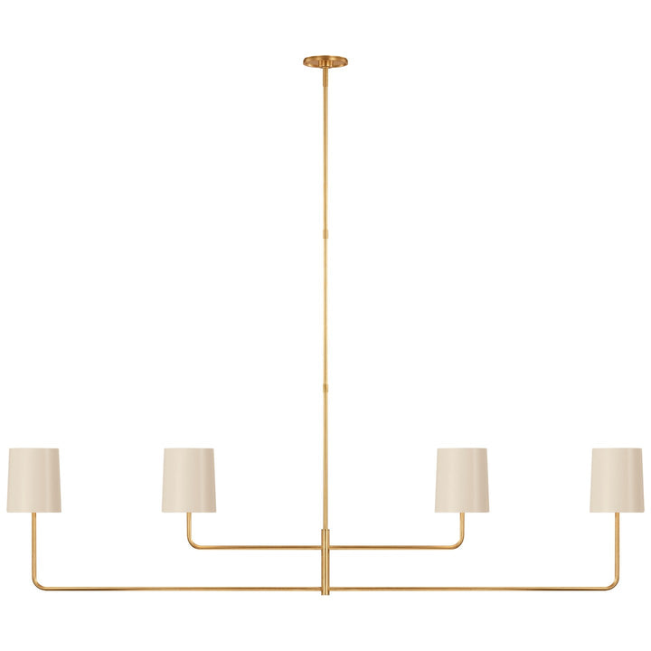 Visual Comfort Signature Go Lightly Linear Chandelier in China White / Gild