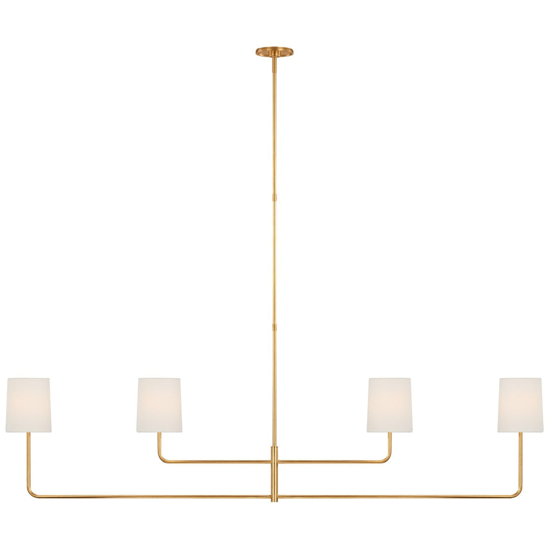 Visual Comfort Signature Go Lightly Linear Chandelier in Linen / Gild