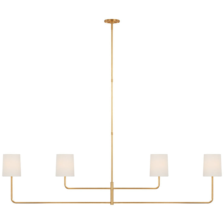 Visual Comfort Signature Go Lightly Linear Chandelier in Linen / Gild