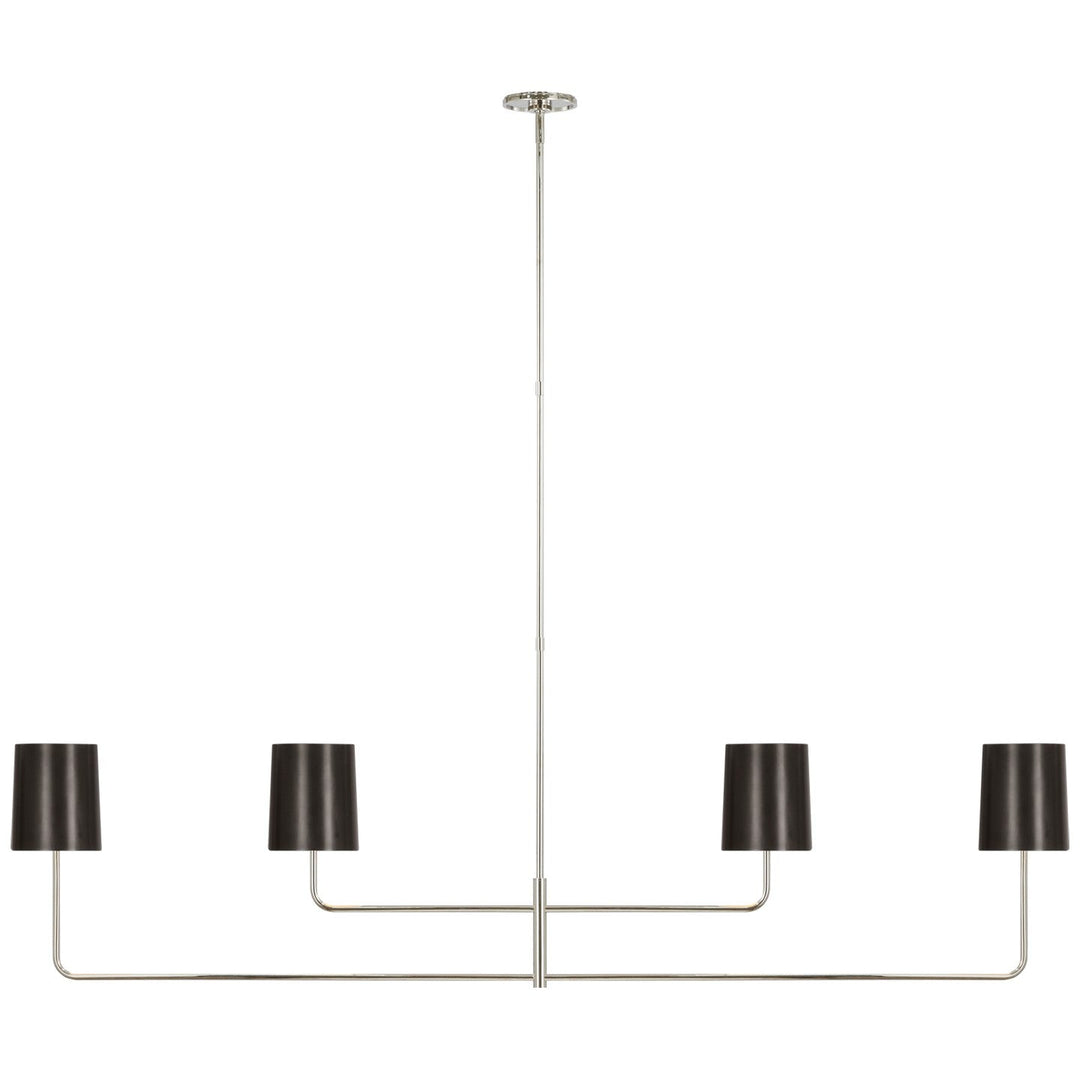 Visual Comfort Signature Go Lightly Linear Chandelier in Bronze / Polished Nickel (view 2)