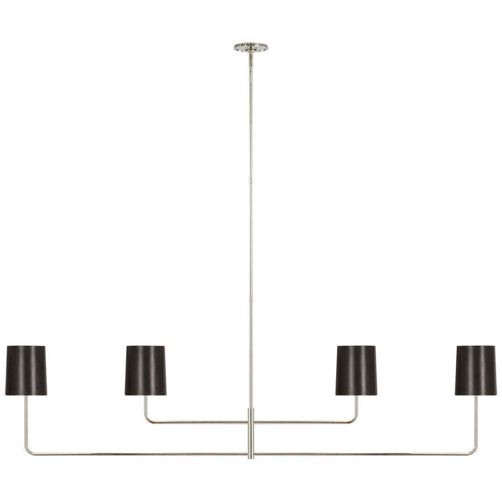 Visual Comfort Signature Go Lightly Linear Chandelier in Bronze / Polished Nickel (view 2)