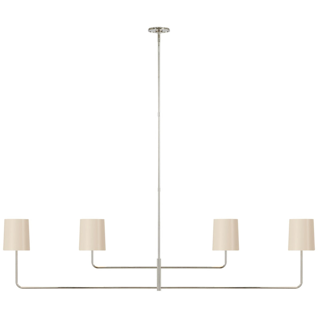 Visual Comfort Signature Go Lightly Linear Chandelier in China White / Polished Nickel (view 2)