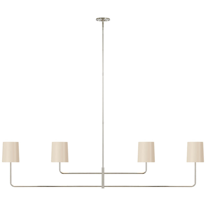 Visual Comfort Signature Go Lightly Linear Chandelier in China White / Polished Nickel (view 2)