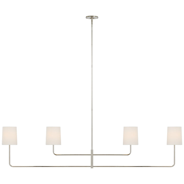 Visual Comfort Signature Go Lightly Linear Chandelier in Linen / Polished Nickel (view 2)