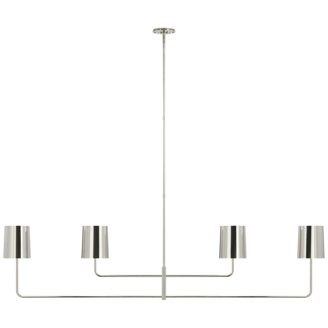 Visual Comfort Signature Go Lightly Linear Chandelier in Polished Nickel / Polished Nickel (view 2)