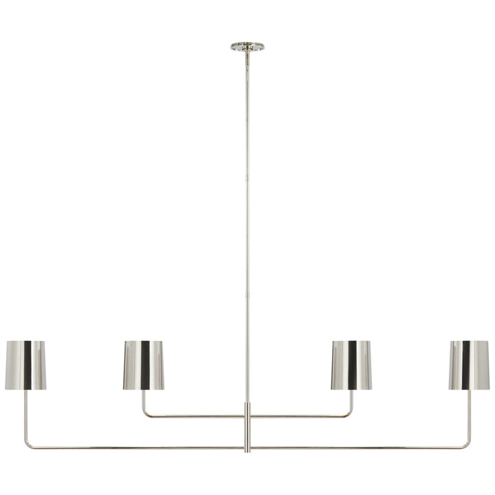 Visual Comfort Signature Go Lightly Linear Chandelier in Polished Nickel / Polished Nickel (view 2)