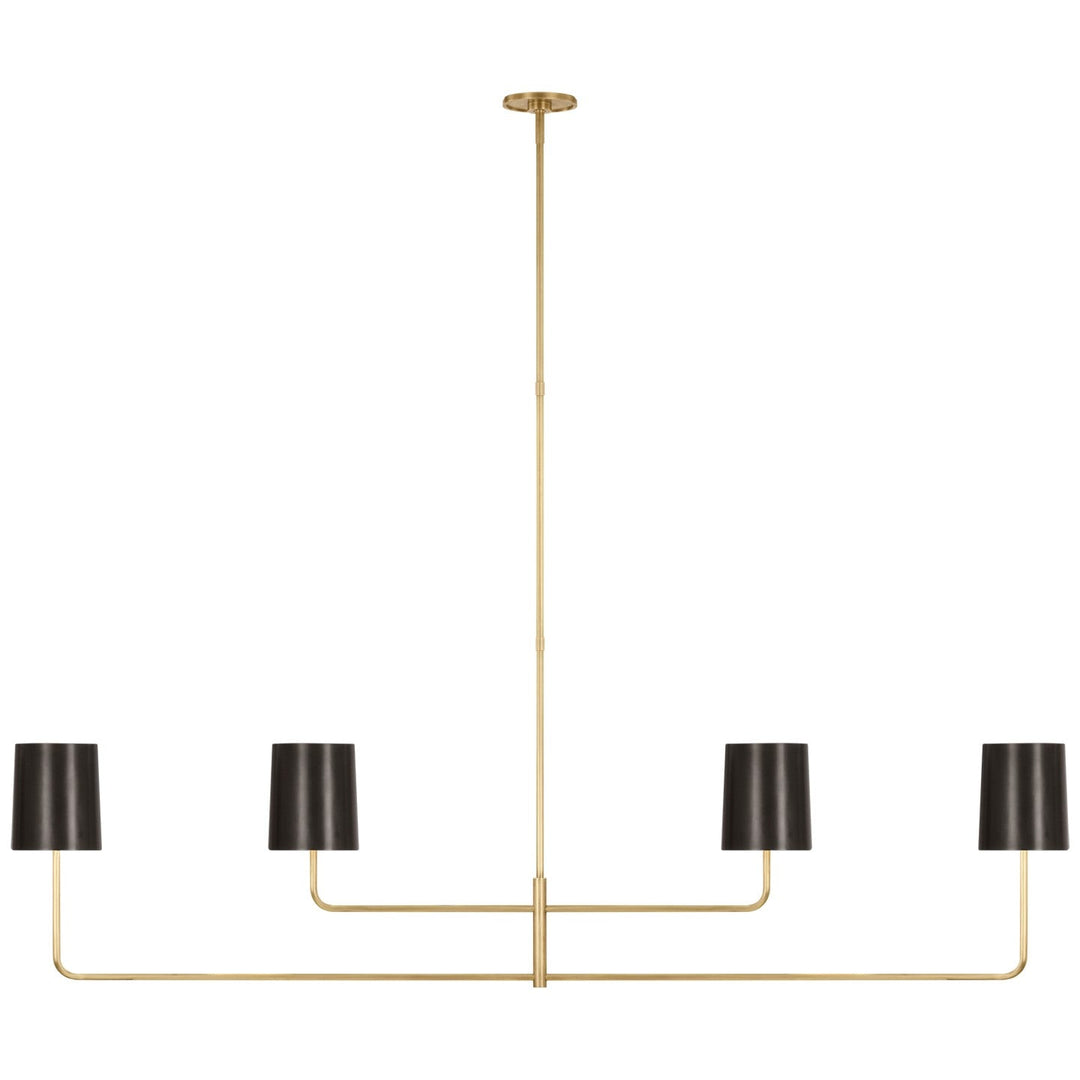 Visual Comfort Signature Go Lightly Linear Chandelier in Bronze / Soft Brass