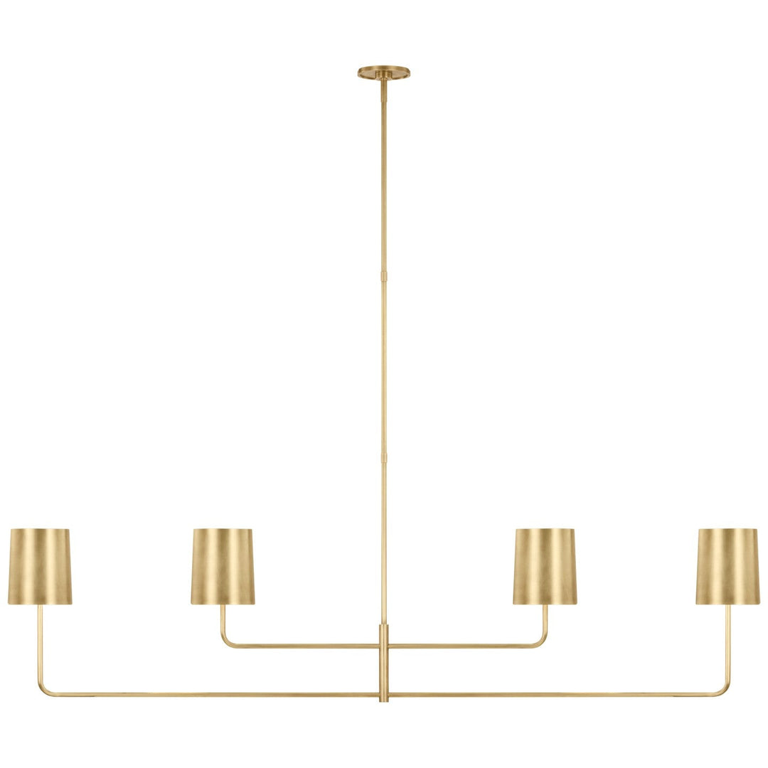Visual Comfort Signature Go Lightly Linear Chandelier in Soft Brass / Soft Brass