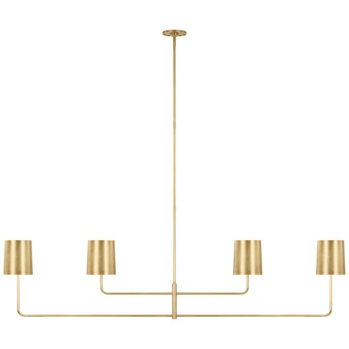 Visual Comfort Signature Go Lightly Linear Chandelier in Soft Brass / Soft Brass