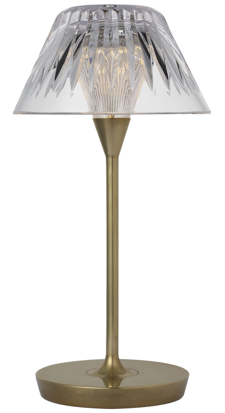 Visual Comfort Signature Blaze Rechargeable Table Lamp in Natural Brass