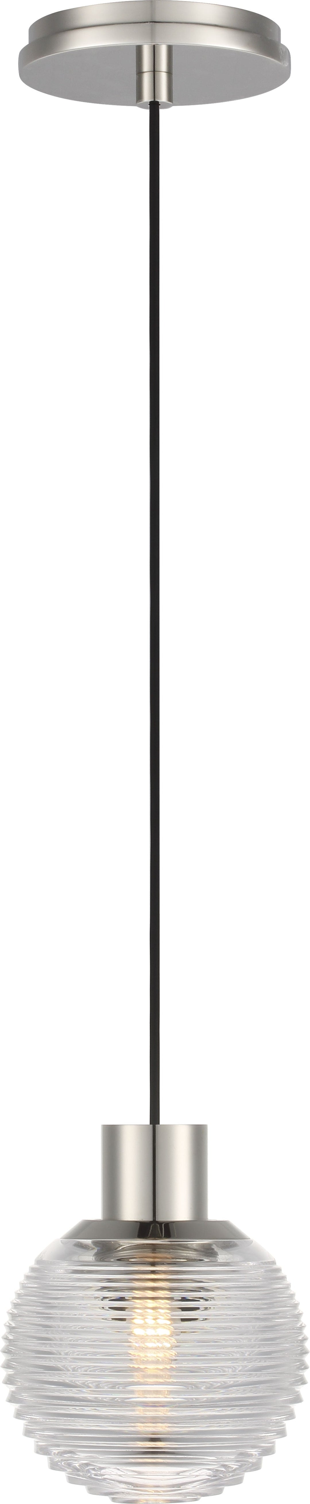 Visual Comfort Signature Circon Pendant in Polished Nickel