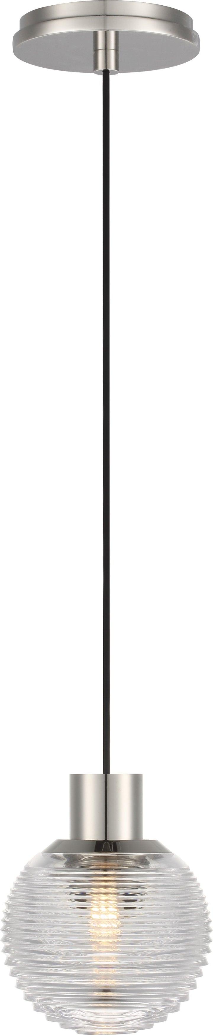 Visual Comfort Signature Circon Pendant in Polished Nickel