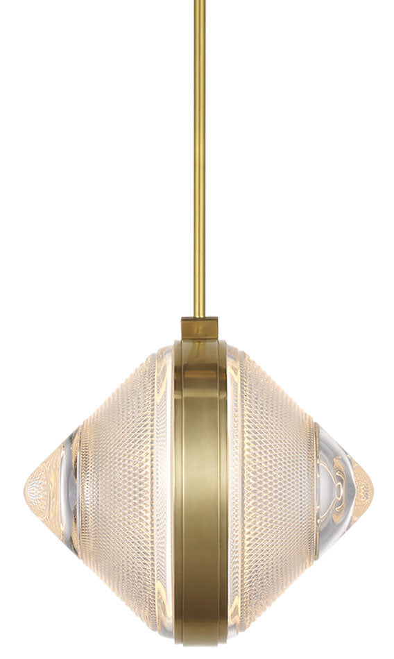 Visual Comfort Signature Copper Coast Karo Pendant in Natural Brass