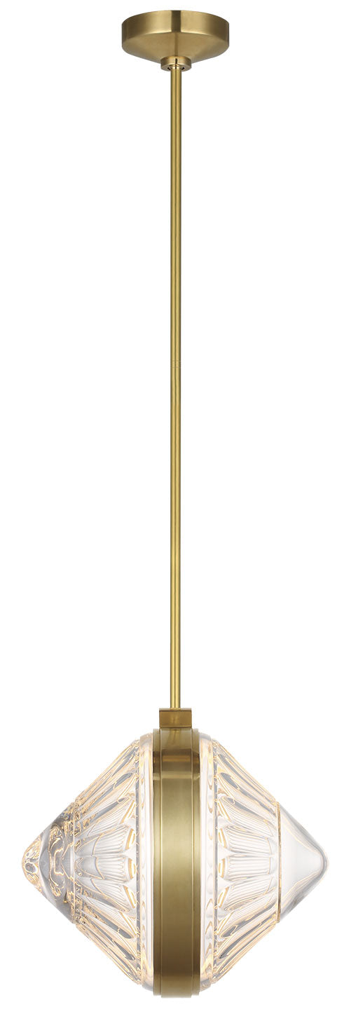 Visual Comfort Signature Copper Coast Olive Pendant in Natural Brass