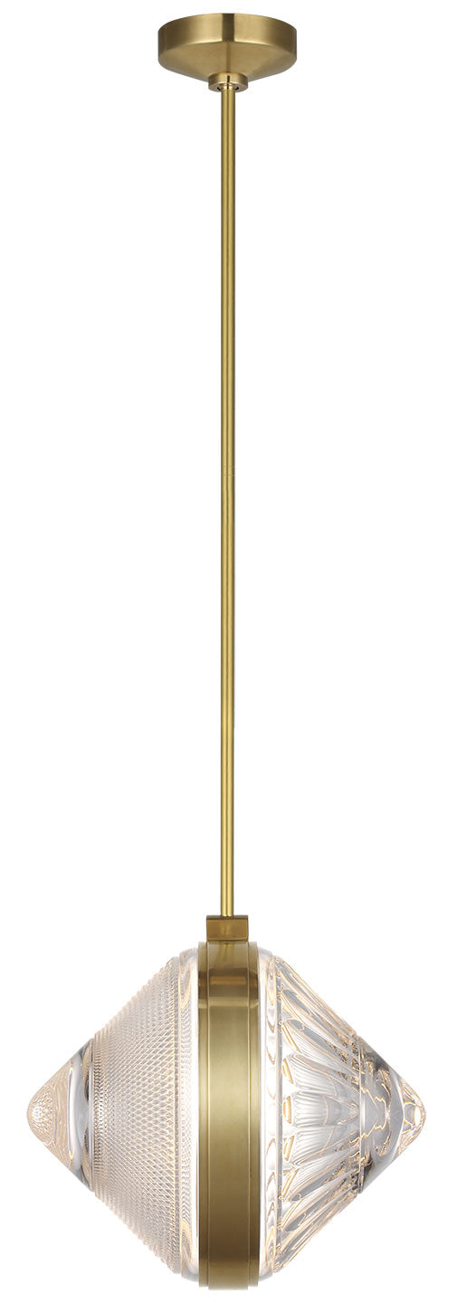 Visual Comfort Signature Copper Coast Karo / Olive Pendant in Natural Brass