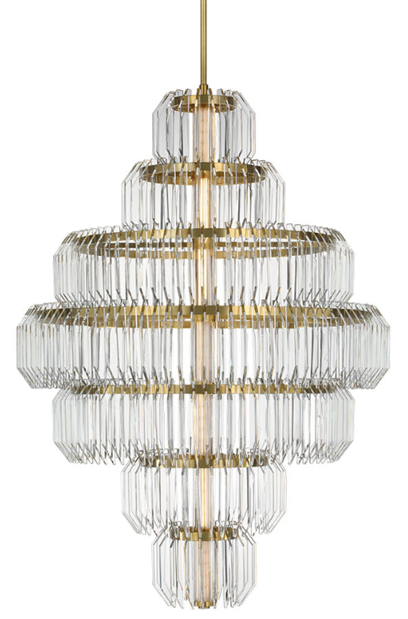 Visual Comfort Signature Killarney Layered Tier Chandelier in Natural Brass