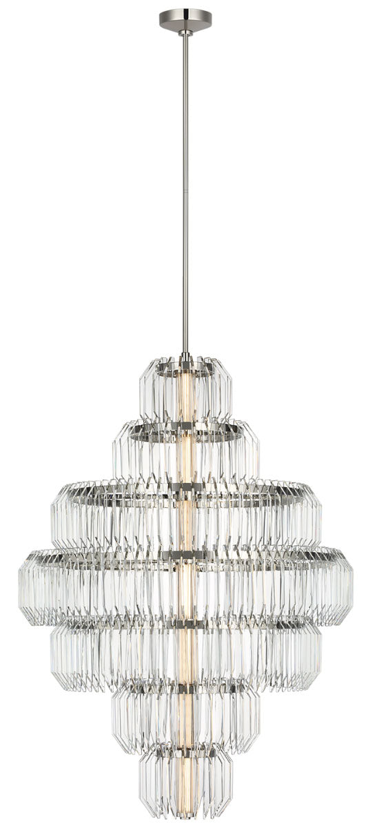 Visual Comfort Signature Killarney Layered Tier Chandelier in Polished Nickel