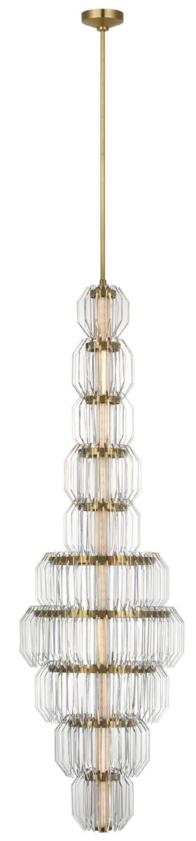 Visual Comfort Signature Killarney Layered Eternity Chandelier in Natural Brass
