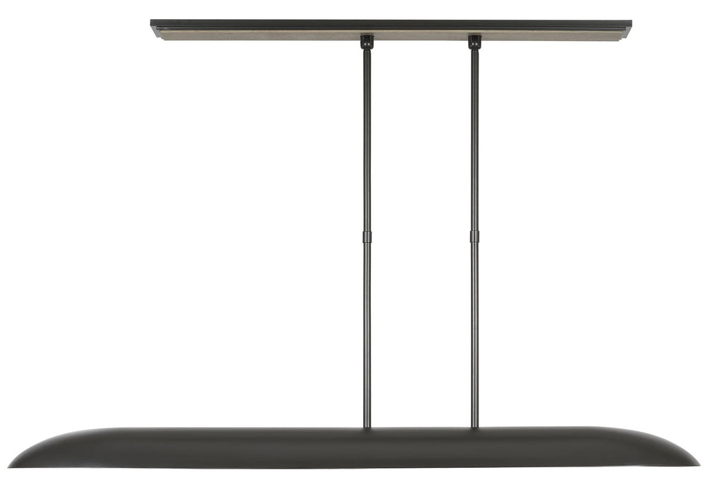 Visual Comfort Signature Remi Offset Linear Pendant in Matte Carbon and Warm Walnut