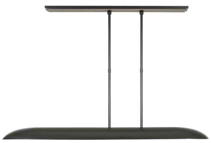 Visual Comfort Signature Remi Offset Linear Pendant in Matte Carbon and Warm Walnut