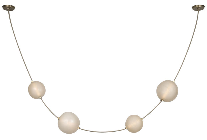 Visual Comfort Signature Dune Pendant in Ash Suede and Mottled Brass