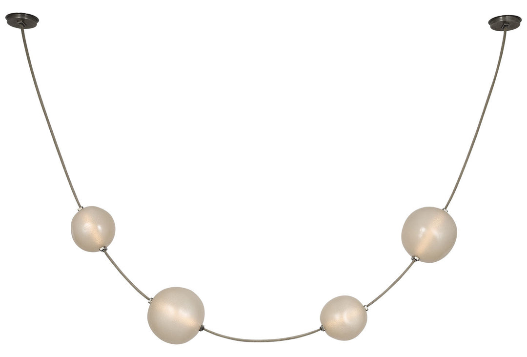 Visual Comfort Signature Dune Pendant in Ash Suede and Mottled Pewter