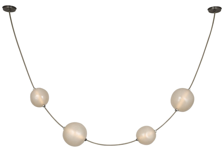 Visual Comfort Signature Dune Pendant in Ash Suede and Mottled Pewter