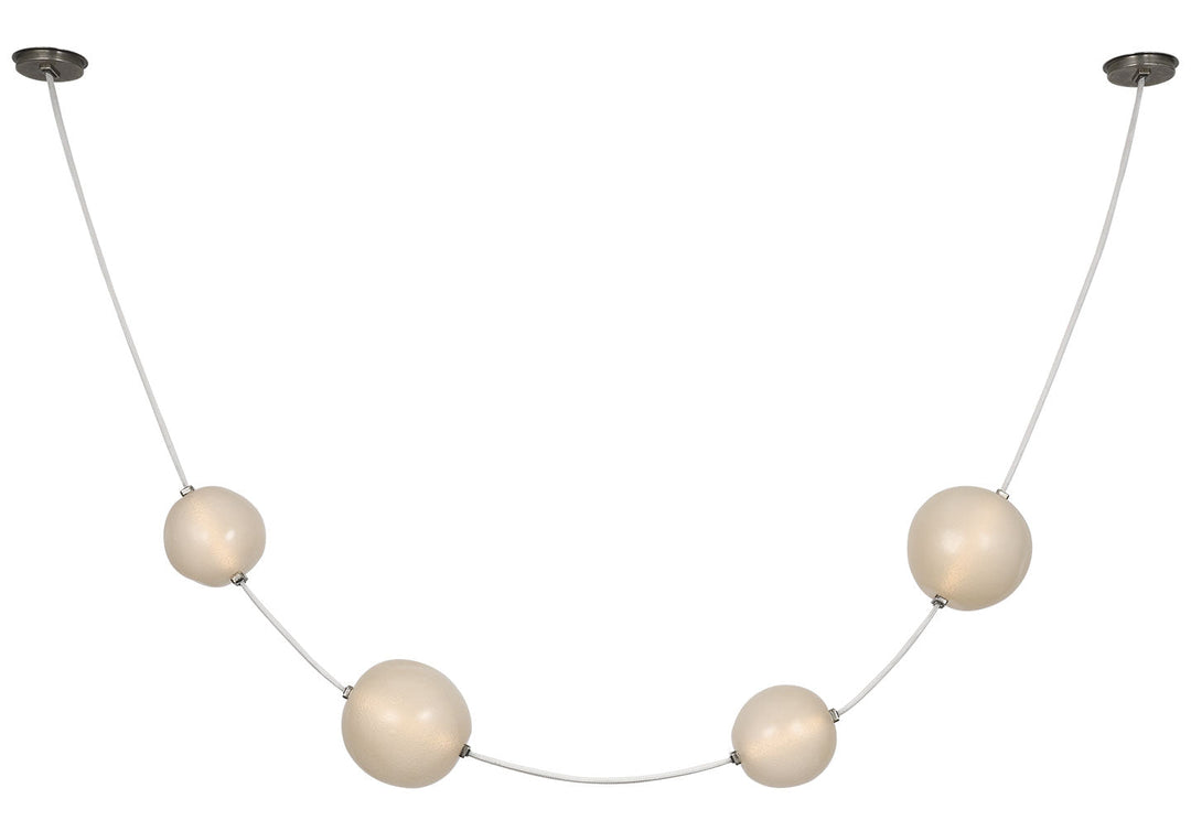 Visual Comfort Signature Dune Pendant in Bone Suede and Mottled Pewter