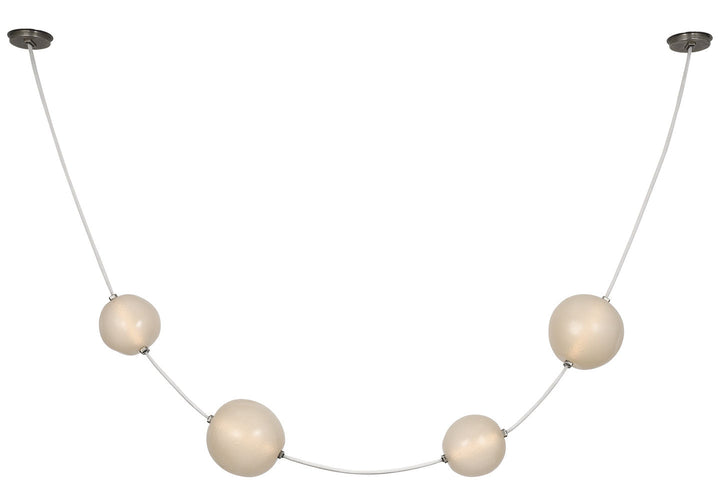 Visual Comfort Signature Dune Pendant in Bone Suede and Mottled Pewter