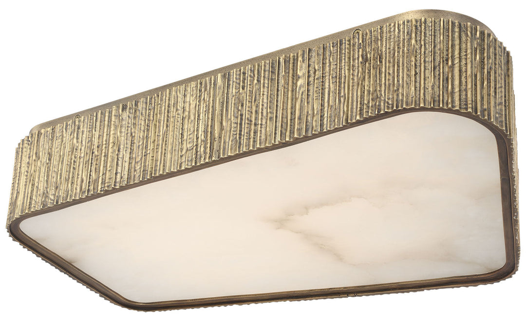 Visual Comfort Signature Fumar Asymmetrical Ceiling Light in Ridged Tombac