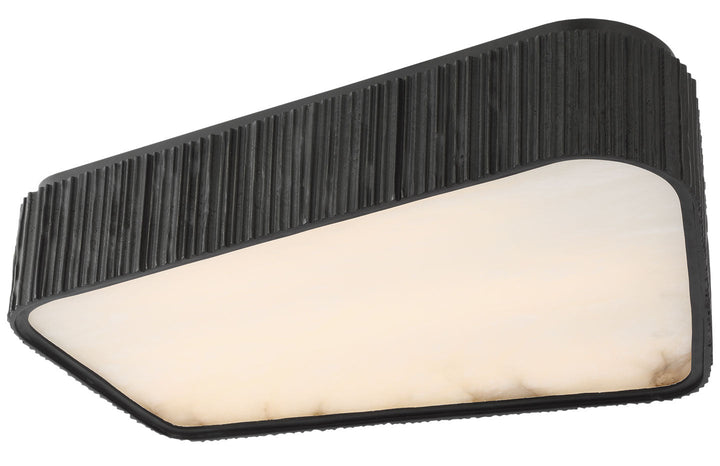 Visual Comfort Signature Fumar Asymmetrical Ceiling Light in Ridged Carbon