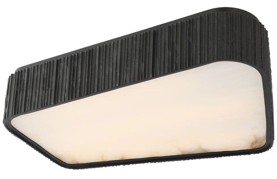 Visual Comfort Signature Fumar Asymmetrical Ceiling Light in Ridged Carbon