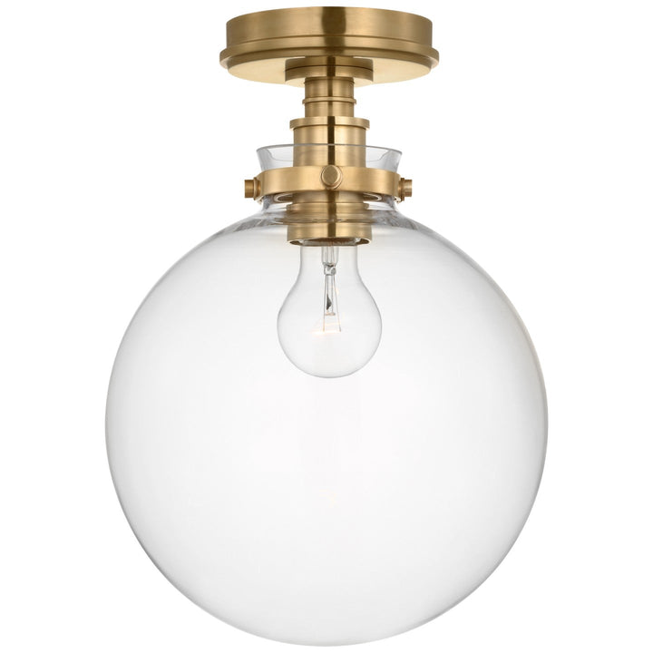 Visual Comfort Signature Parkington Globe Ceiling Flush Light in Antique Burnished Brass