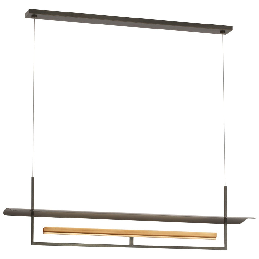 Visual Comfort Signature Tristan Linear Chandelier in Bronze / Hand-Rubbed Antique Brass