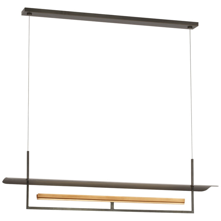 Visual Comfort Signature Tristan Linear Chandelier in Bronze / Hand-Rubbed Antique Brass