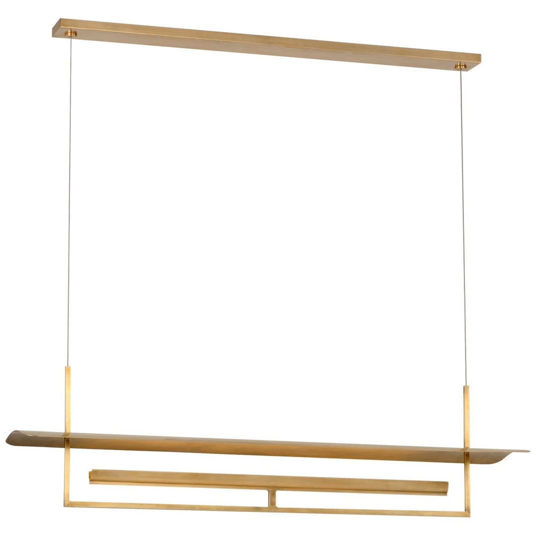 Visual Comfort Signature Tristan Linear Chandelier in Hand-Rubbed Antique Brass