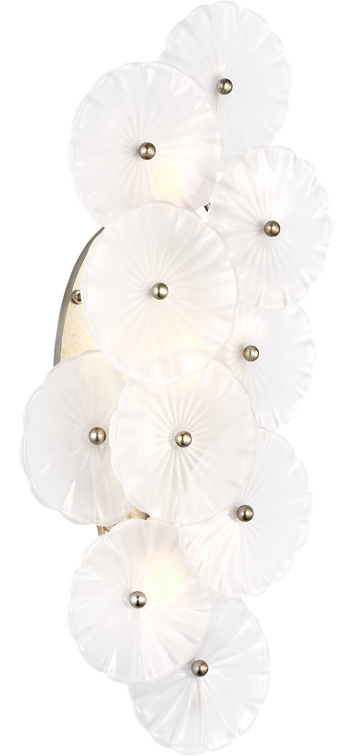 Visual Comfort Signature Gianna Wall Light in Burnished Silver Leaf / Frosted